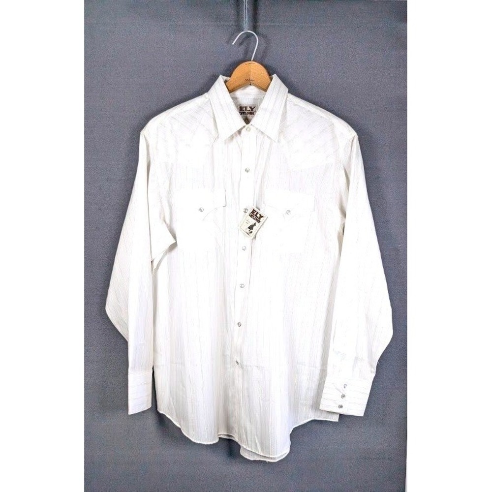 Vintage Ely Cattleman Pearl Snap Shirt Mens Large Western Ranch Cowboy Rodeo NEW